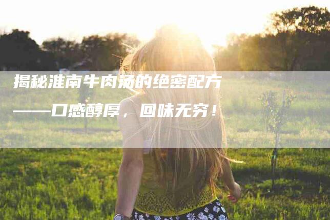 揭秘淮南牛肉汤的绝密配方——口感醇厚，回味无穷！-家政服务网