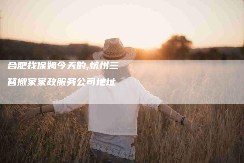 合肥找保姆今天的,杭州三替搬家家政服务公司地址-家政服务网