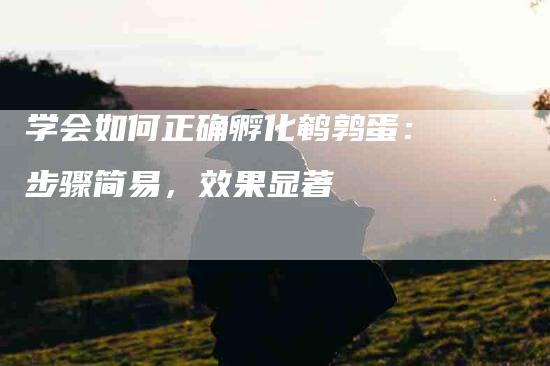 学会如何正确孵化鹌鹑蛋：步骤简易，效果显著-家政服务网