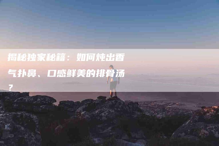 揭秘独家秘籍：如何炖出香气扑鼻、口感鲜美的排骨汤？